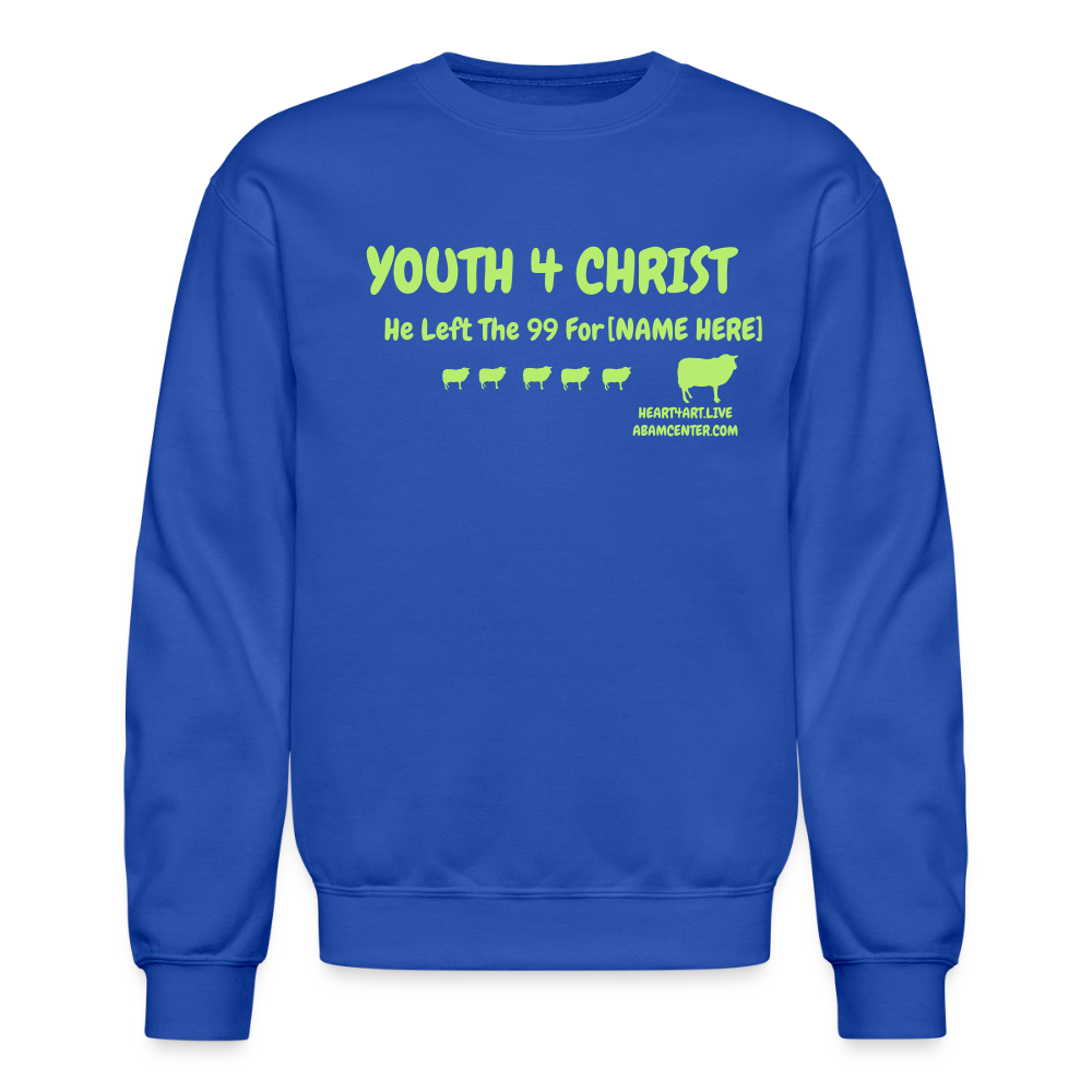 HE LEFT THE 99 FOR..... CUSTOMIZABLE NAME Crewneck Sweatshirt - royal blue