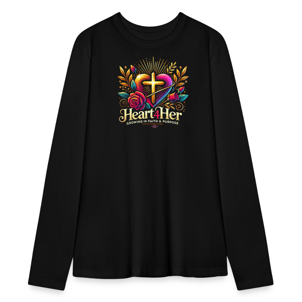 Heart4Her Bella + Canvas Women's Long Sleeve T-Shirt - black