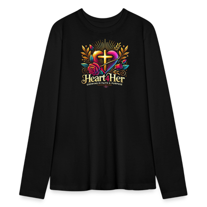 Heart4Her Bella + Canvas Women's Long Sleeve T-Shirt - black