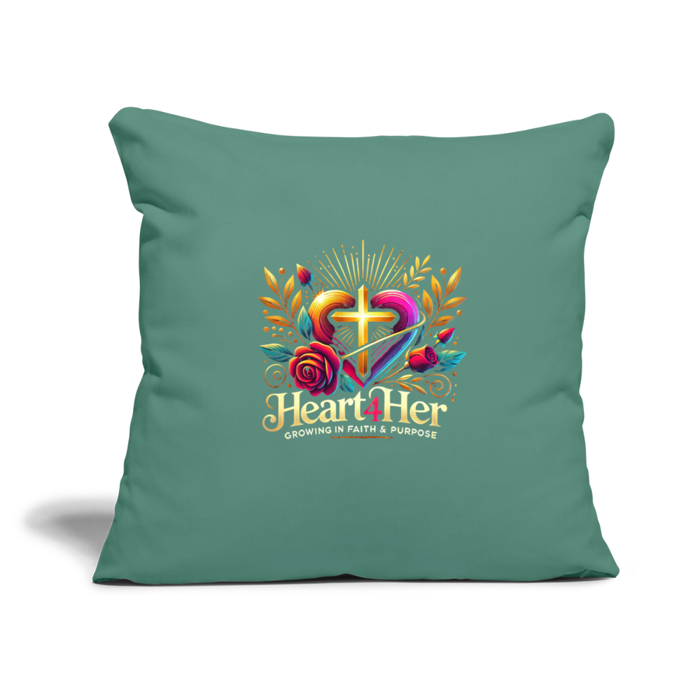 Heart4Her Throw Pillow Cover 18” x 18” - cypress green
