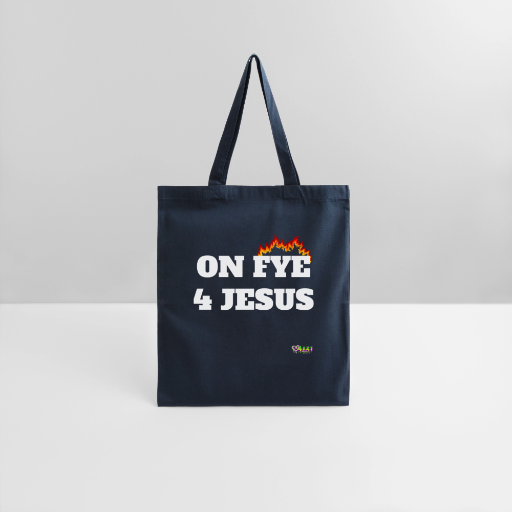 ON FYE 4 JESUS Tote Bag - navy