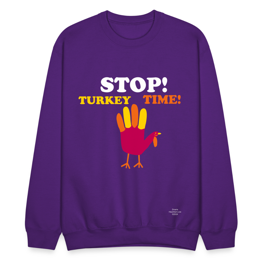 STOP TURKEY TIME! Crewneck Sweatshirt - purple