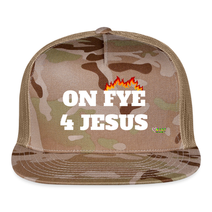 ON FYE 4 JESUS Trucker Hat - MultiCam\tan
