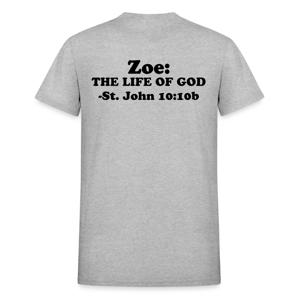THE ZOE LIFE OF GOD Gildan Ultra Cotton Adult T-Shirt - heather gray