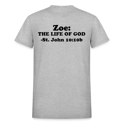 THE ZOE LIFE OF GOD Gildan Ultra Cotton Adult T-Shirt - heather gray