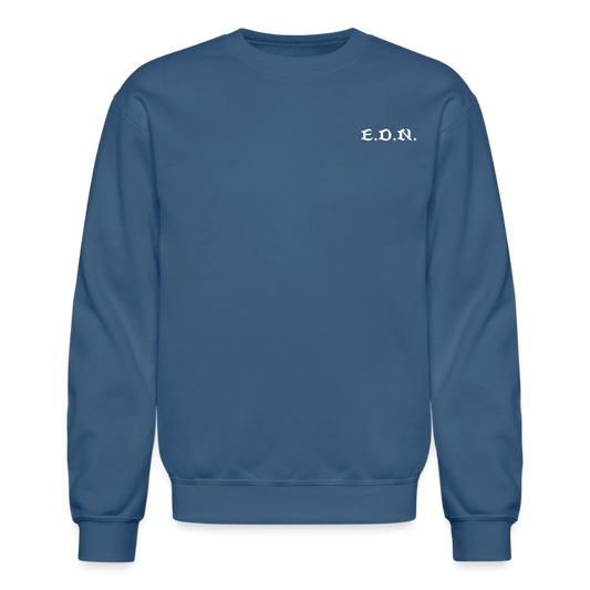 Word to the Street Bible Anime Series Crewneck Sweatshirt - indigo blue