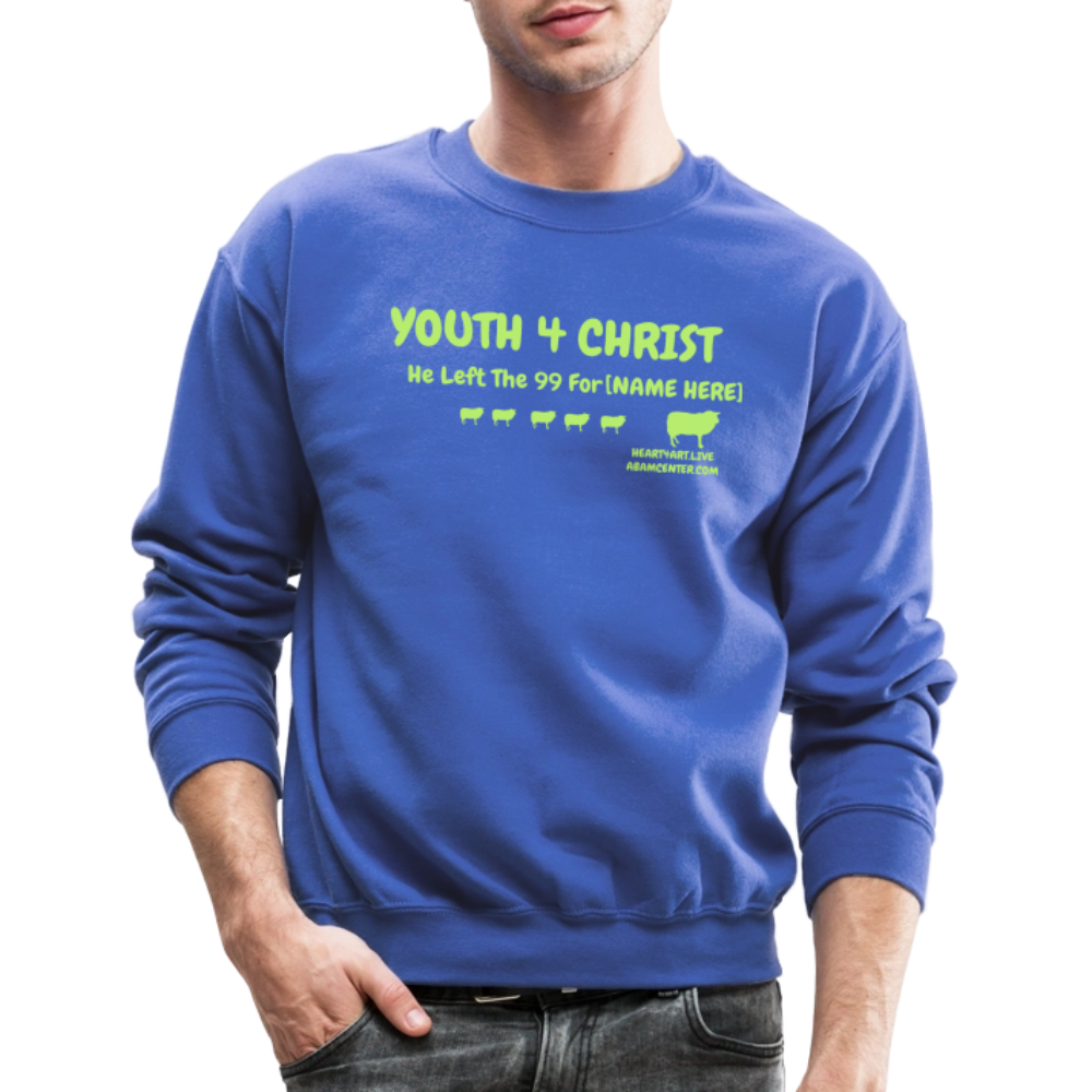 HE LEFT THE 99 FOR..... CUSTOMIZABLE NAME Crewneck Sweatshirt - royal blue