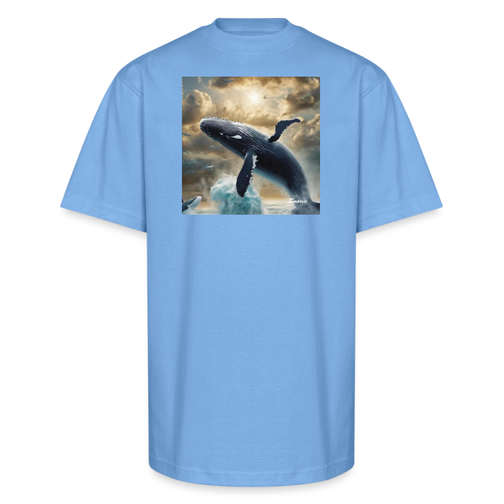 Creation of Whales and Animals Unisex Oversized Heavyweight T-Shirt - sky blue
