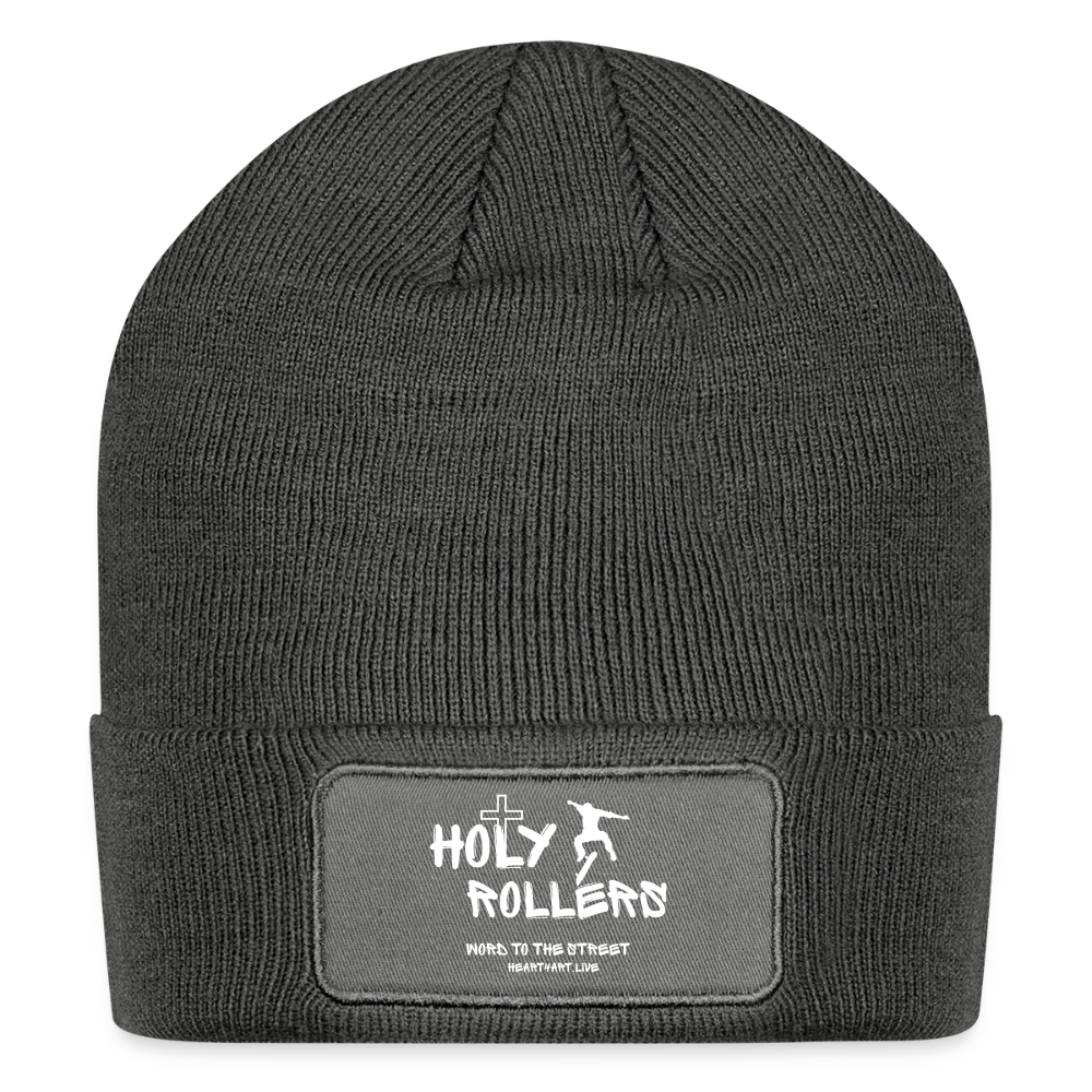 HOLY ROLLERS SKATER 🛹Patch Beanie - charcoal grey