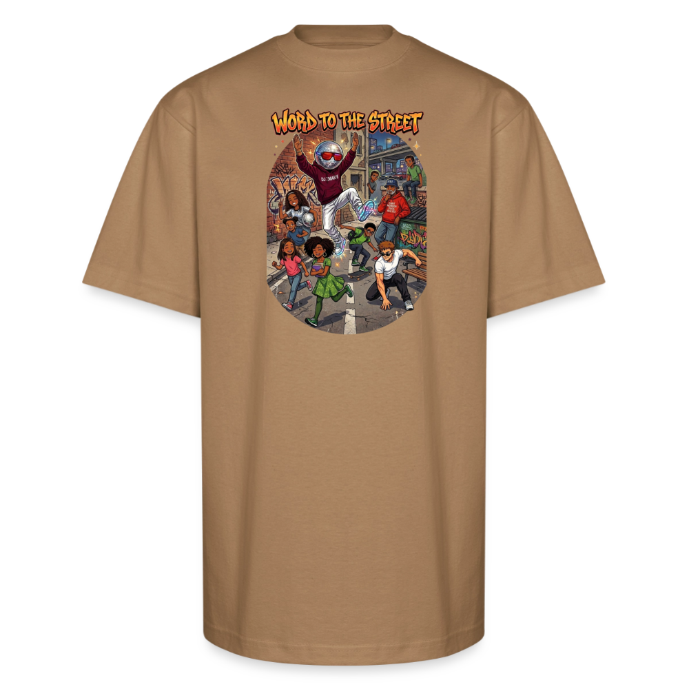 WORD TO THE STREET Unisex Oversized Heavyweight T-Shirt - khaki