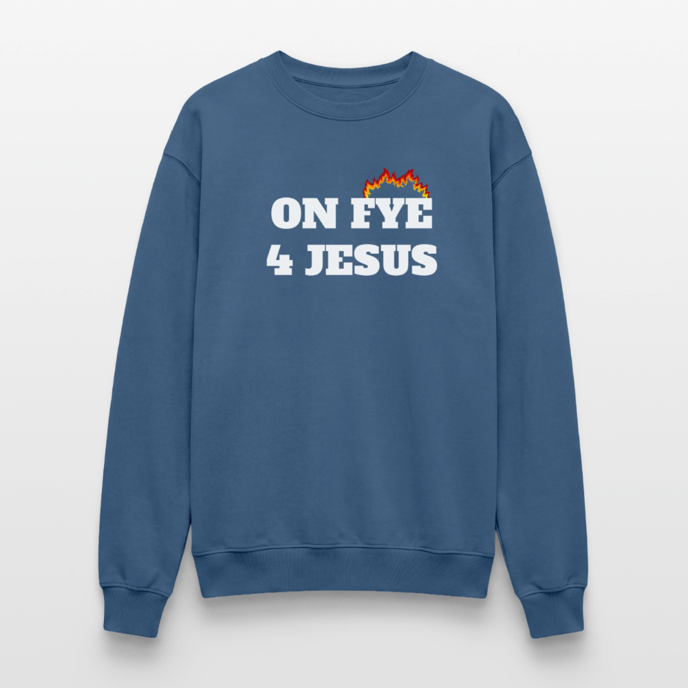 ON FYE 4 JESUS Crewneck Sweatshirt - indigo blue