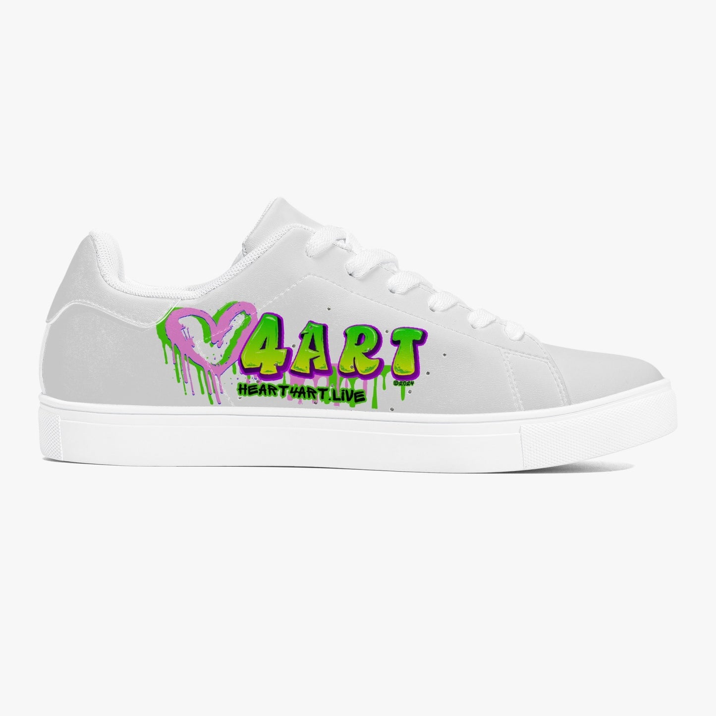 Heart4art Classic Low-Top Leather Sneakers - White/Black