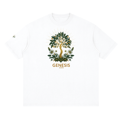 THE GENESIS COLLECTION- The Garden Unisex Streetwear Loose Drop Shoulder T-Shirt