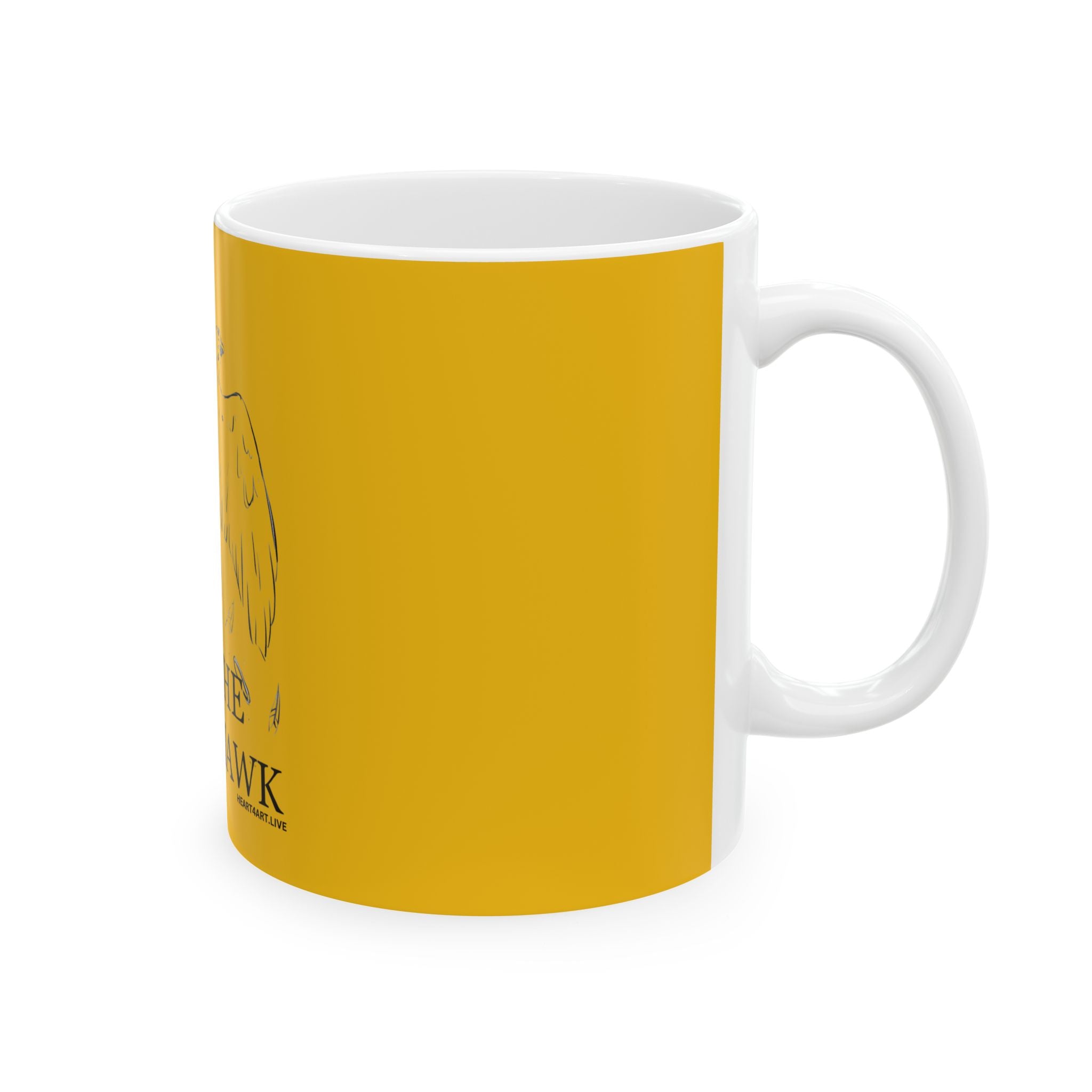 THE HAWK Ceramic Mug, (11oz, 15oz) Gold