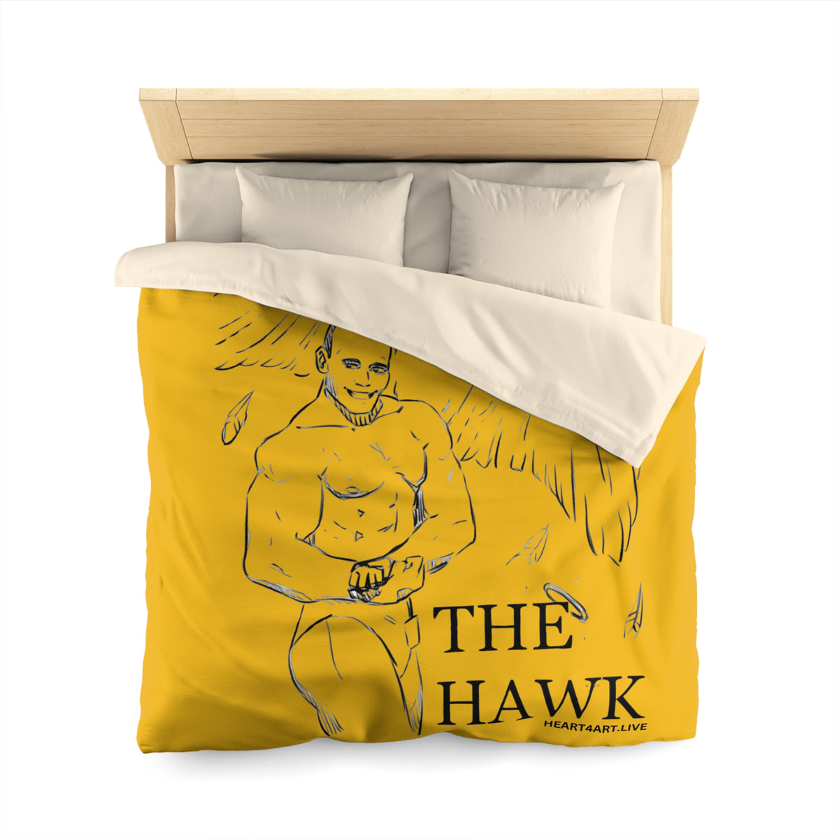 THE HAWK Microfiber Duvet Cover (Gold)