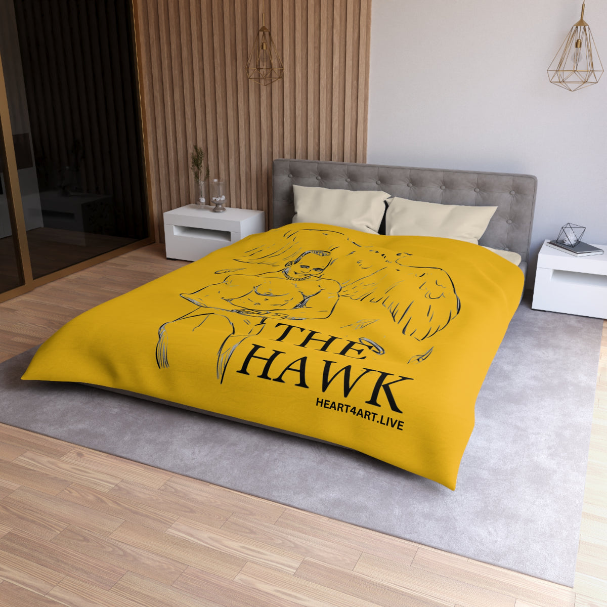 THE HAWK Microfiber Duvet Cover (Gold)