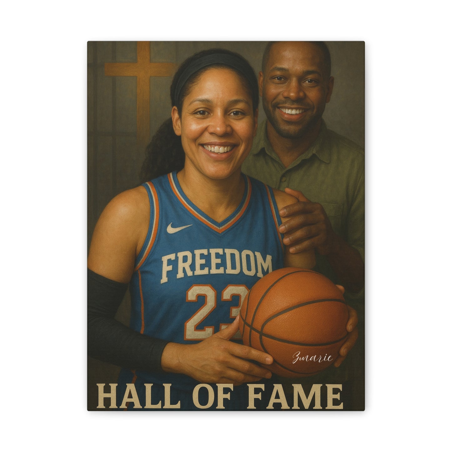 TRIBUTE TO A TRUE FEMALE CHRISTIAN ATHLETE Canvas Stretched, 0.75"