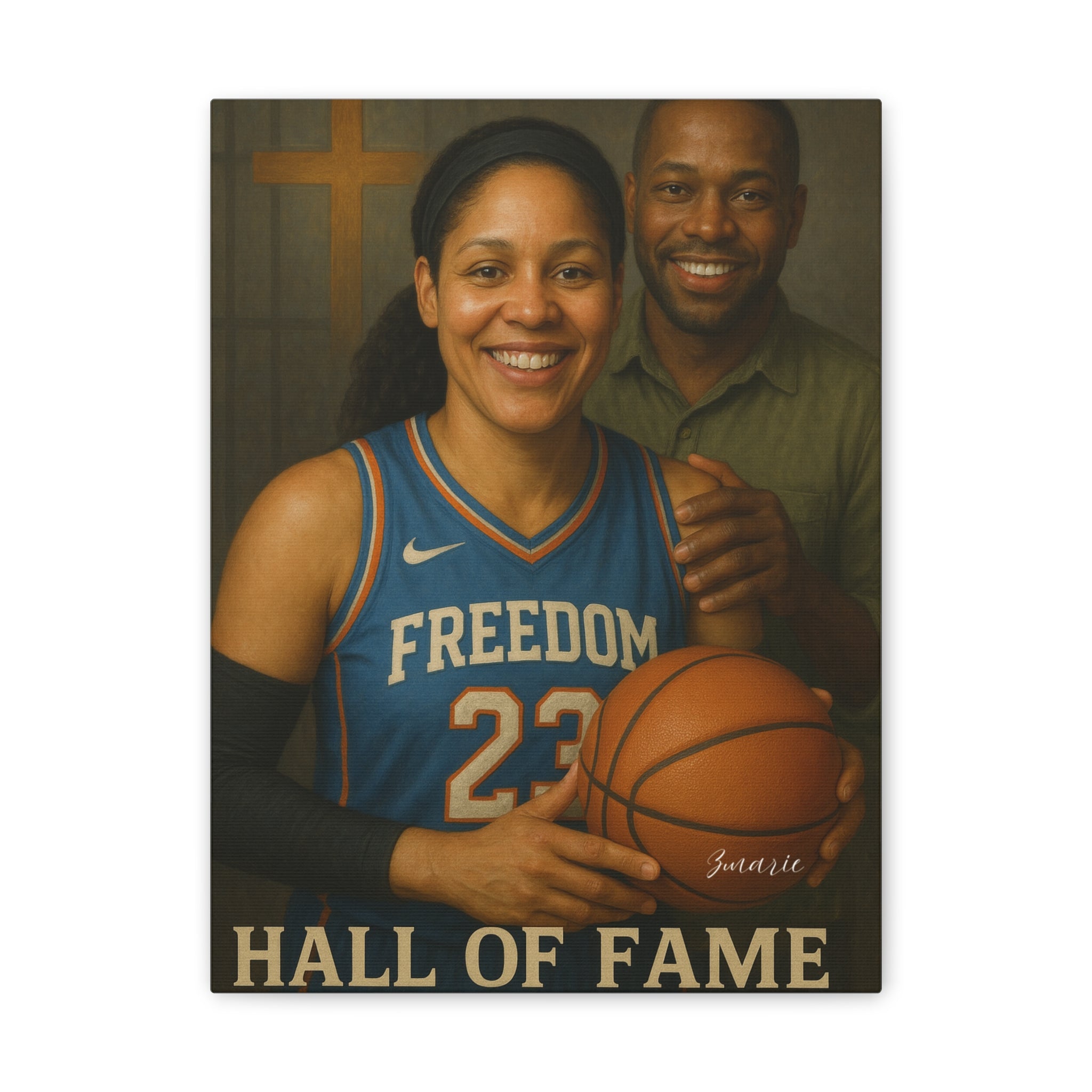 TRIBUTE TO A TRUE FEMALE CHRISTIAN ATHLETE Canvas Stretched, 0.75"