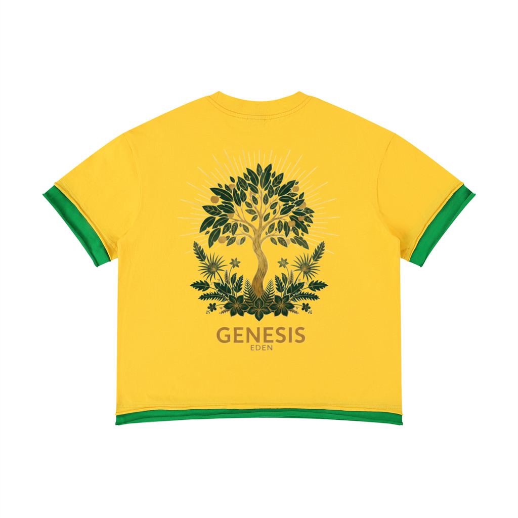THE GENESIS COLLECTION: GARDEN Unisex Boxy Color Block T-Shirt