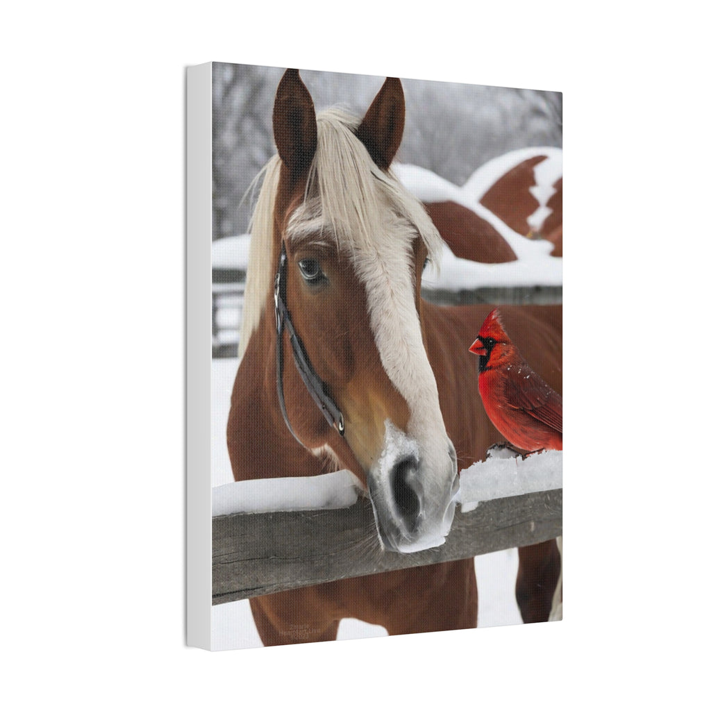 Horse and Cardinal Polyester Canvas