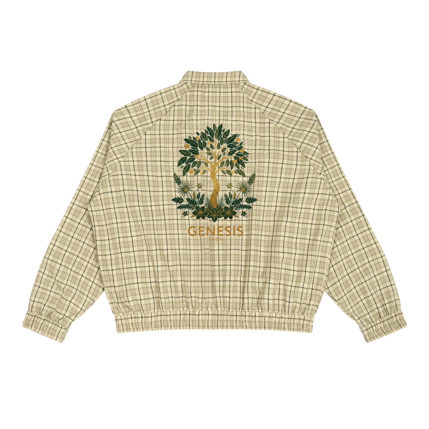 THE GENESIS COLLECTION: THE GARDEN Unisex Plaid Full-Zip Track Jacket