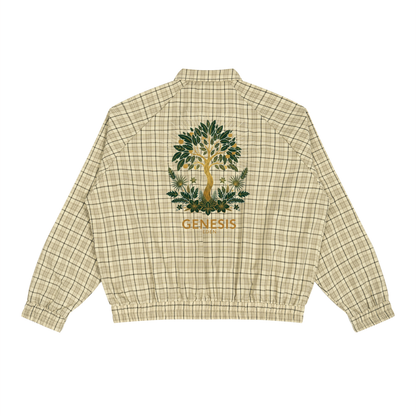THE GENESIS COLLECTION: THE GARDEN Unisex Plaid Full-Zip Track Jacket