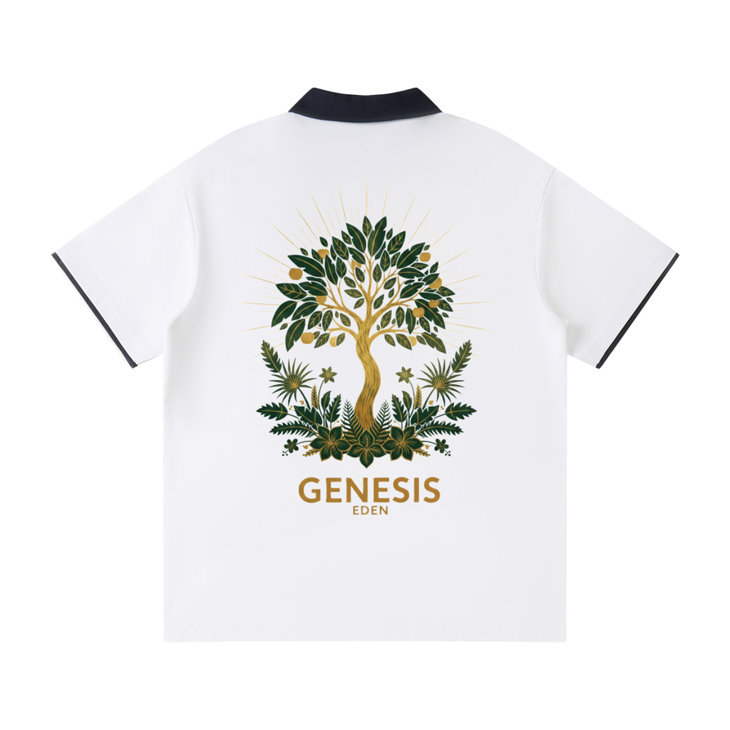 THE GENESIS COLLECTION: GARDEN Unisex Contrast Collar Raglan Polo Shirt