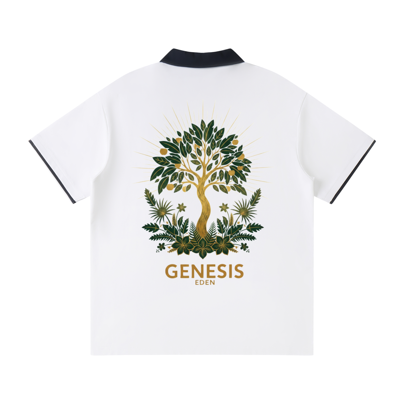 THE GENESIS COLLECTION: GARDEN Unisex Contrast Collar Raglan Polo Shirt