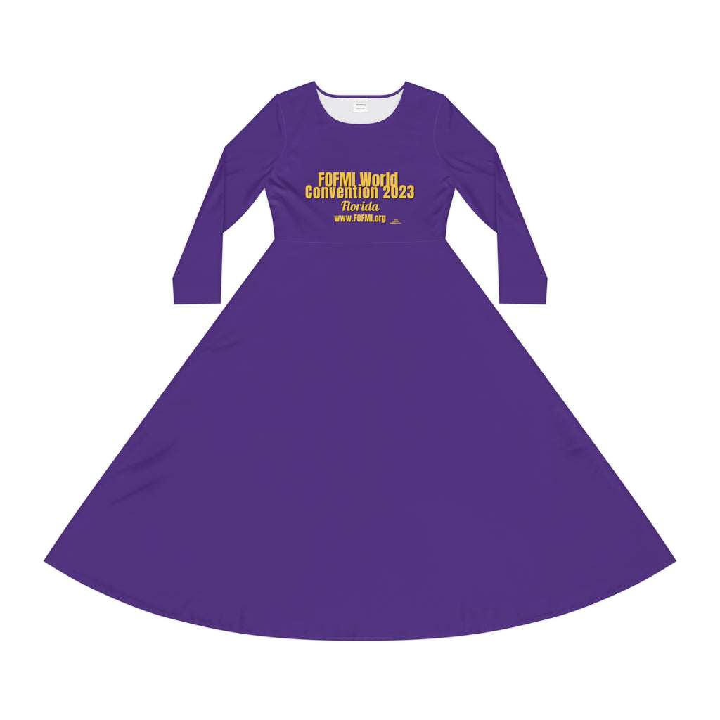 FOFMI WORLD CONVENTION 2023 Women's Long Sleeve Dress (Purple)