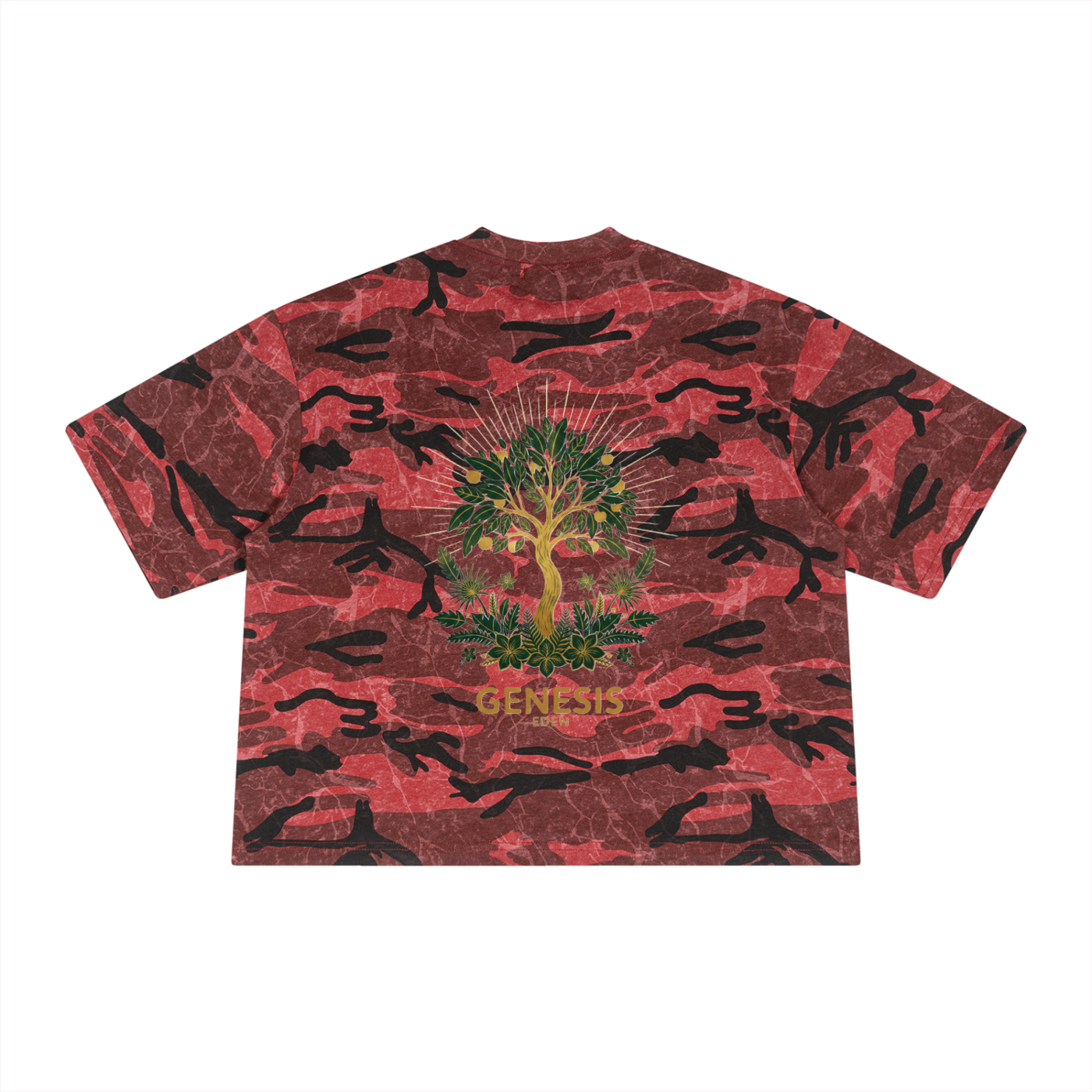 THE GENESIS COLLECTION: GARDEN Unisex Boxy Camo Print T-Shirt