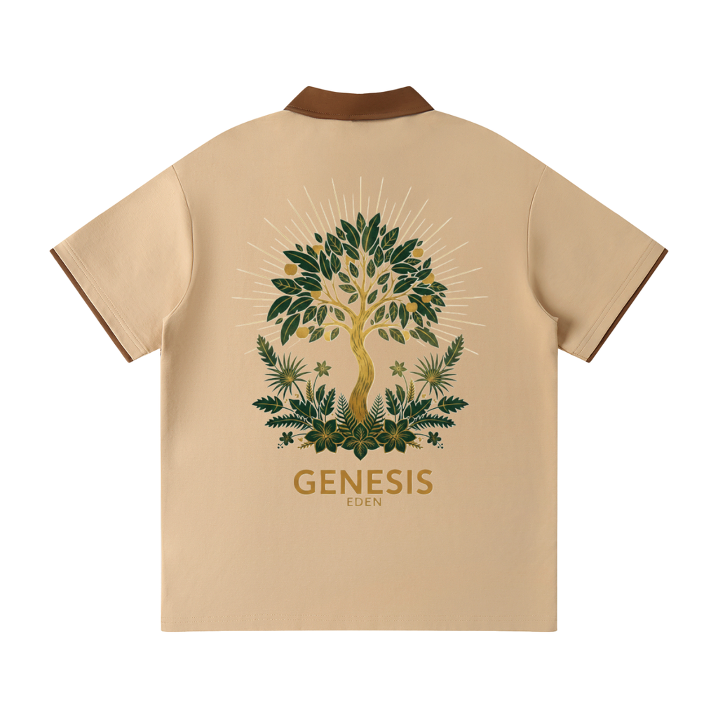 THE GENESIS COLLECTION: GARDEN Unisex Contrast Collar Raglan Polo Shirt