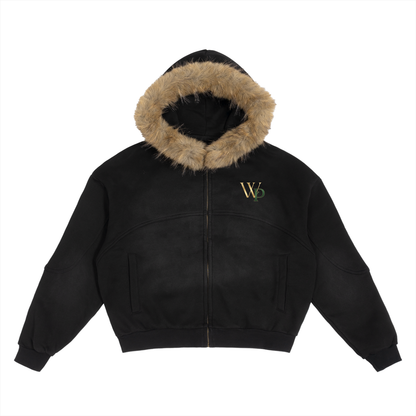 THE GENESIS COLLECTION: THE GARDEN Unisex Sun Fade Boxy Detachable Fur Hoodie