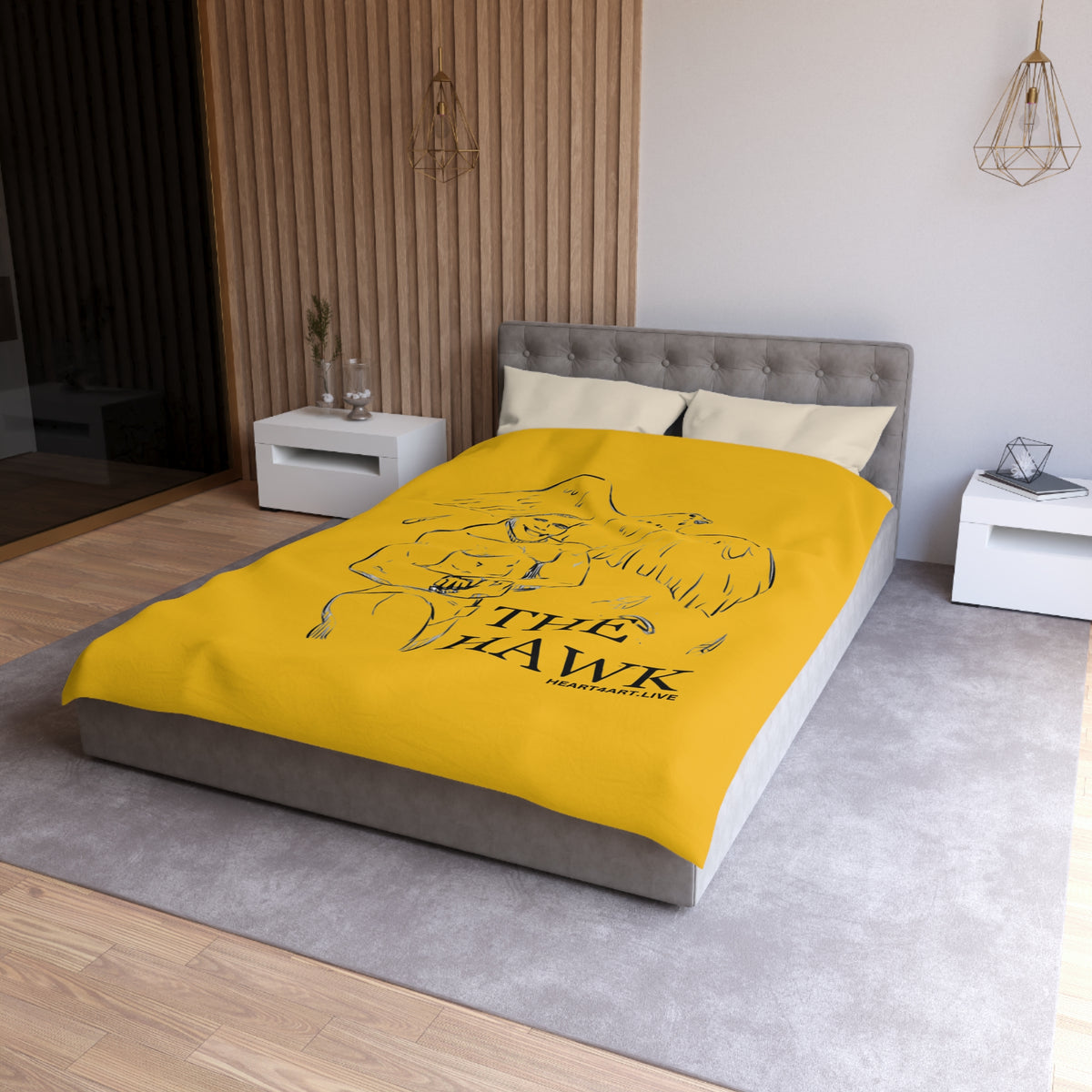THE HAWK Microfiber Duvet Cover (Gold)