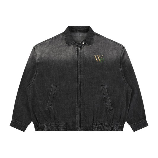 THE GENESIS COLLECTION: THE GARDEN Unisex Vintage Wash Full-Zip Denim Jacket