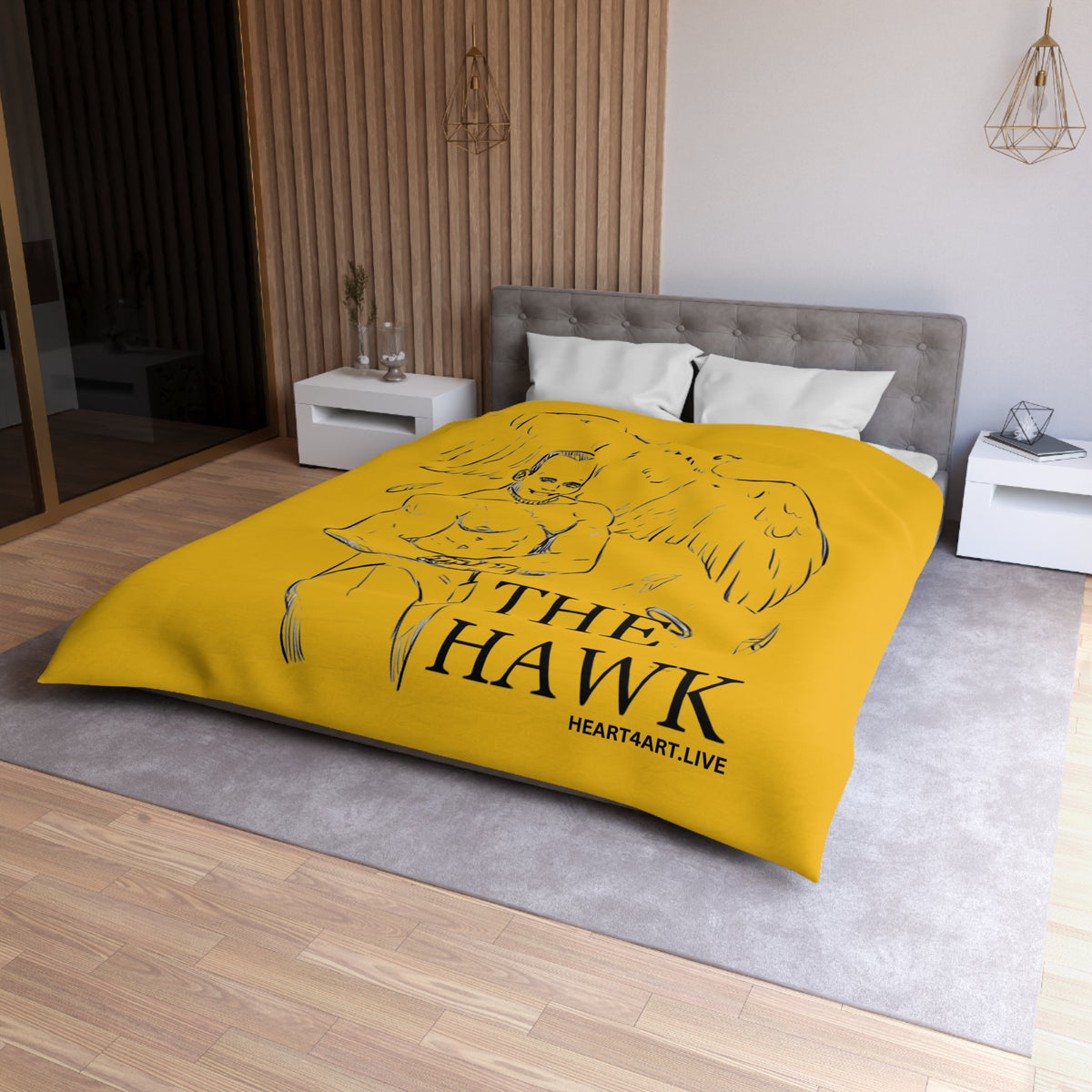 THE HAWK Microfiber Duvet Cover (Gold)