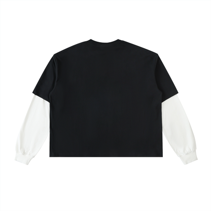 THE GENESIS COLLECTION- Garden Unisex Layered Contrast Sleeve Cotton T-Shirt