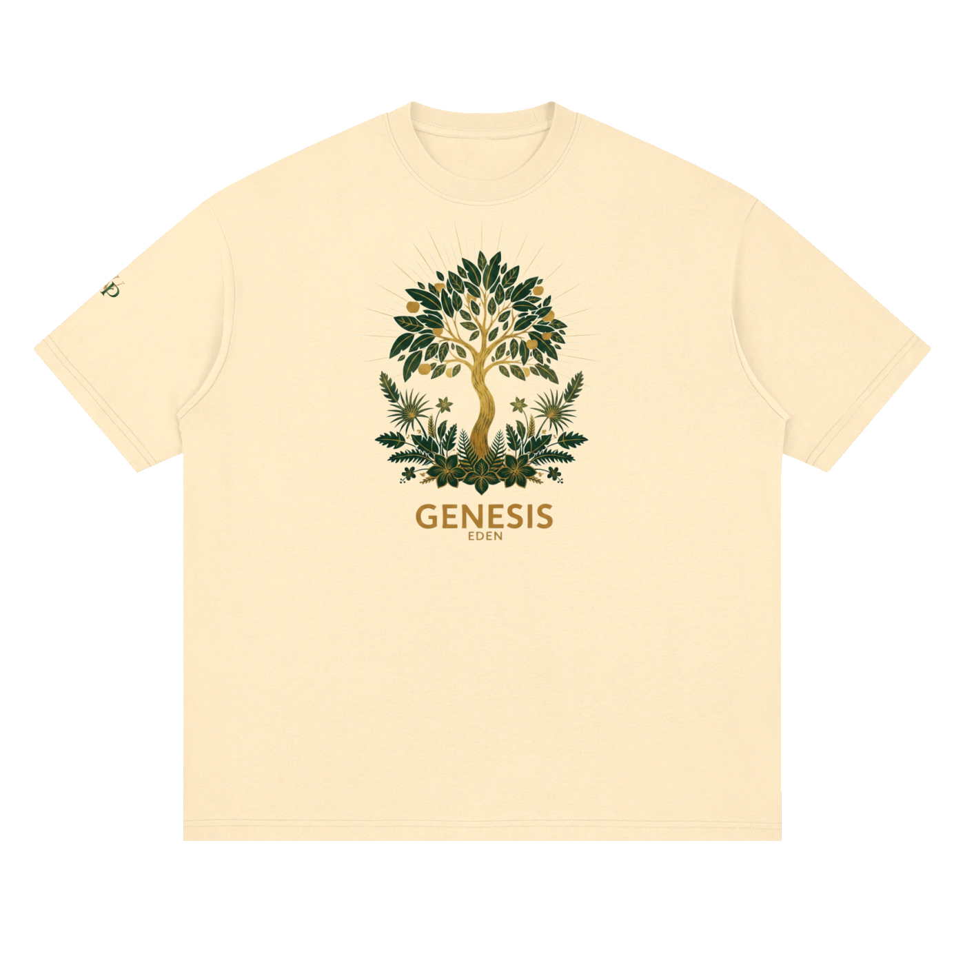 THE GENESIS COLLECTION- The Garden Unisex Streetwear Loose Drop Shoulder T-Shirt