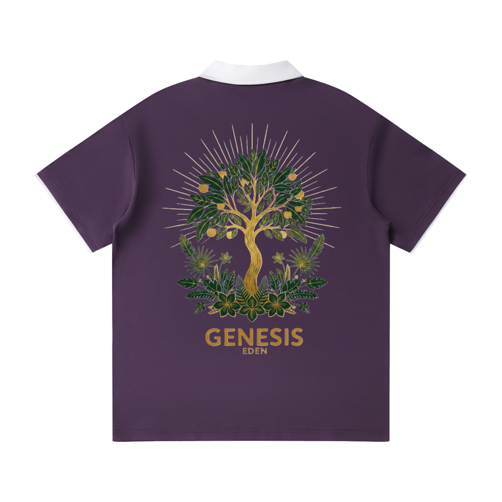 THE GENESIS COLLECTION: GARDEN Unisex Contrast Collar Raglan Polo Shirt