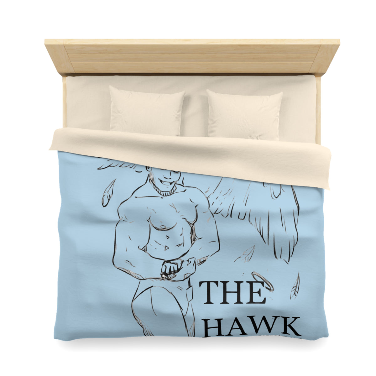 THE HAWK Microfiber Duvet Cover (Light Blue)