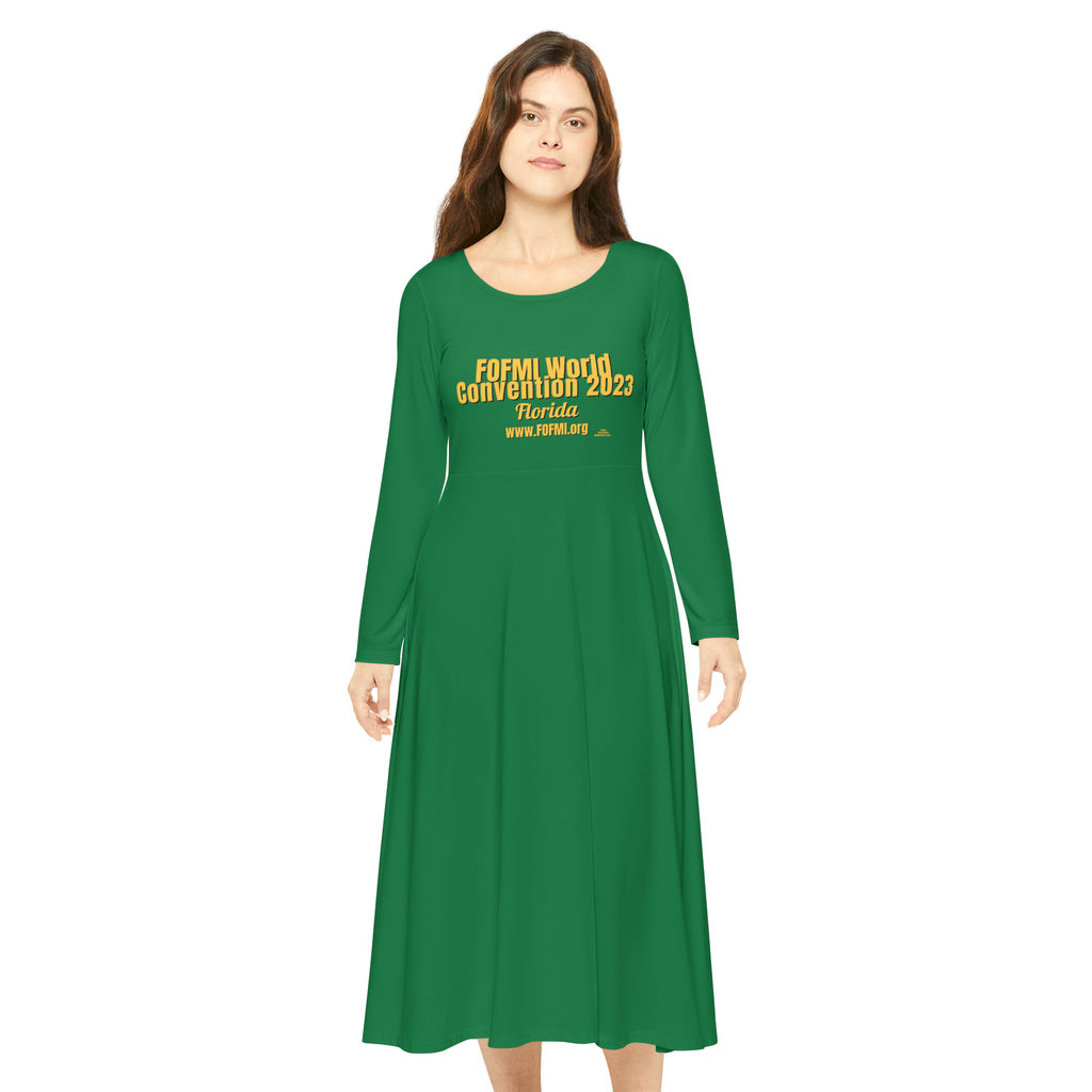 FOFMI WORLD CONVENTION 2023 Women's Long Sleeve Dress (Green)