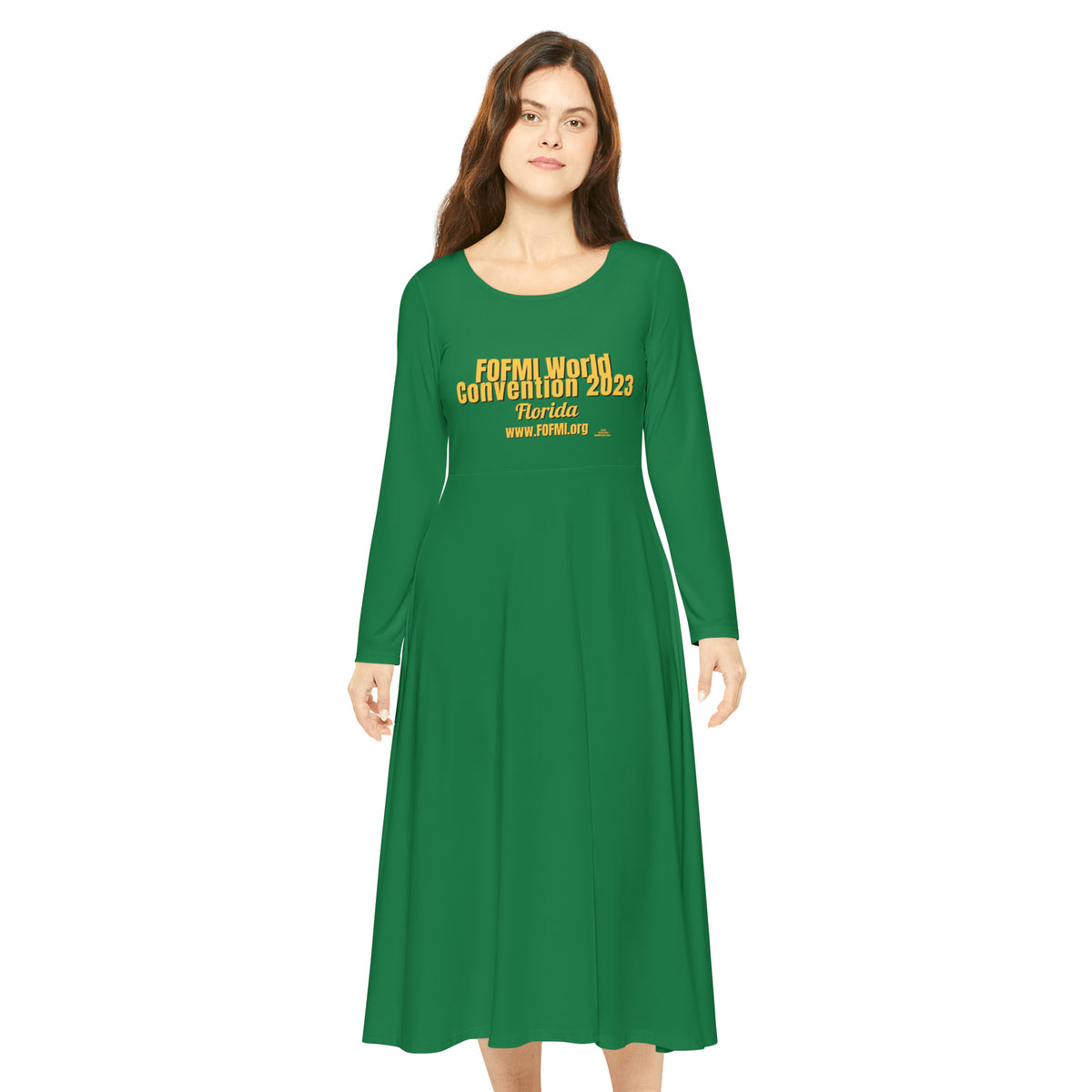 FOFMI WORLD CONVENTION 2023 Women's Long Sleeve Dress (Green)