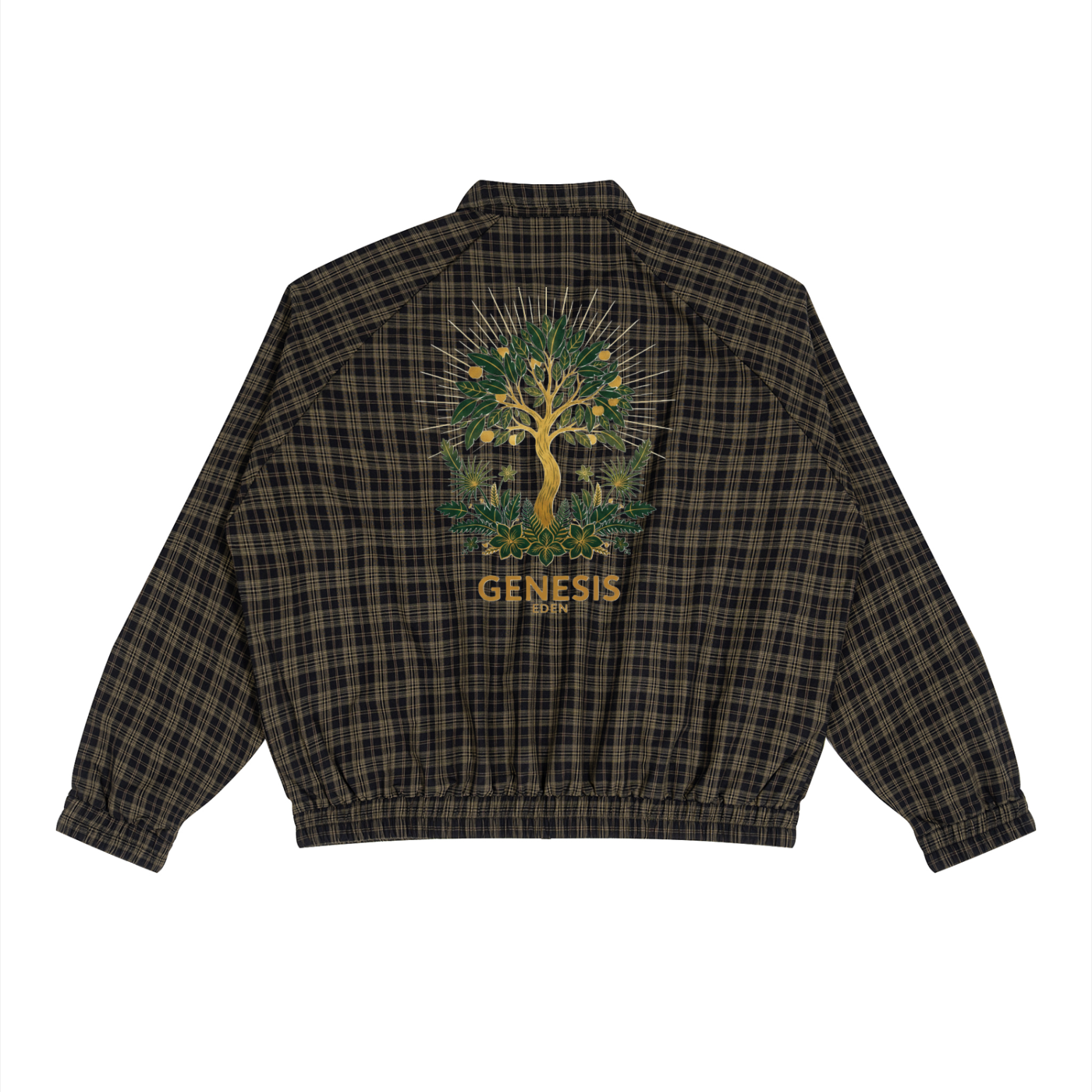 THE GENESIS COLLECTION: THE GARDEN Unisex Plaid Full-Zip Track Jacket
