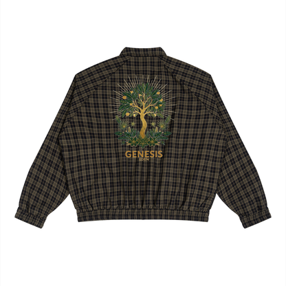 THE GENESIS COLLECTION: THE GARDEN Unisex Plaid Full-Zip Track Jacket