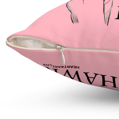 THE HAWK Spun Polyester Square Pillow (Light Pink)