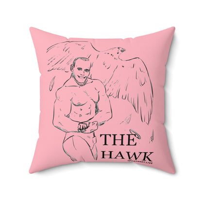 THE HAWK Spun Polyester Square Pillow (Light Pink)