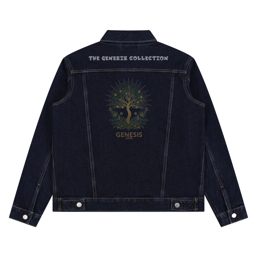 THE GENESIS COLLECTION: THE GARDEN Unisex Vintage Wash Denim Jacket
