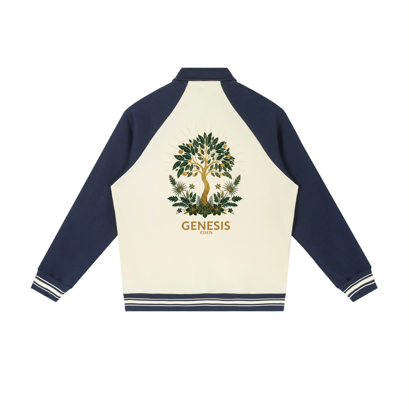THE GENESIS COLLECTION: THE GARDEN Unisex Contrast Raglan Sleeve Baseball Jacket