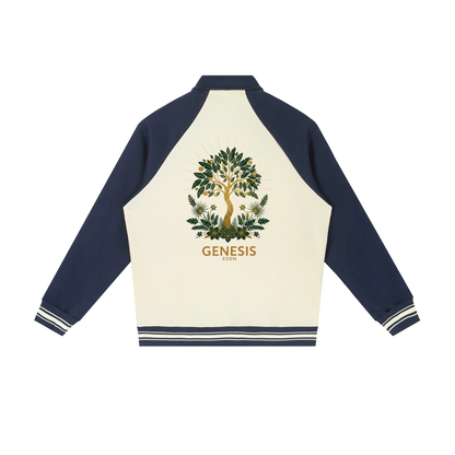 THE GENESIS COLLECTION: THE GARDEN Unisex Contrast Raglan Sleeve Baseball Jacket
