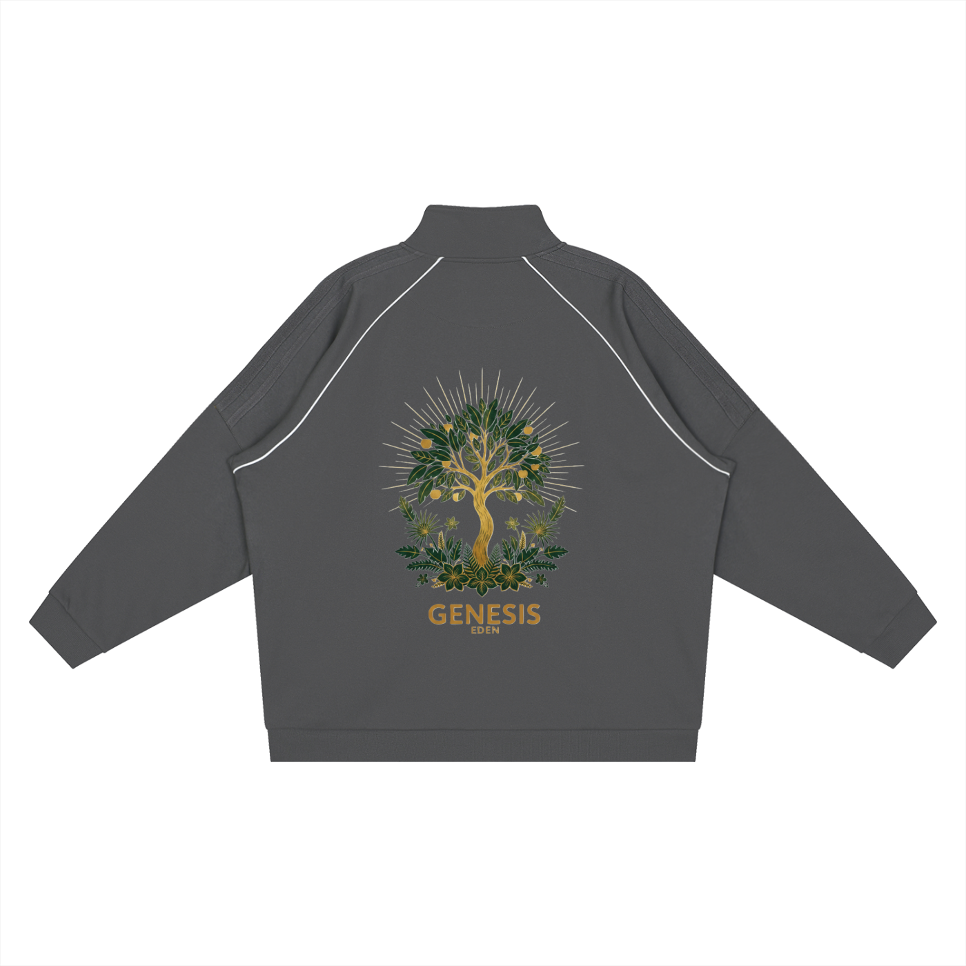 THE GENESIS COLLECTION: THE GARDEN Unisex Reflection Striped Raglan Sleeve  Jacket