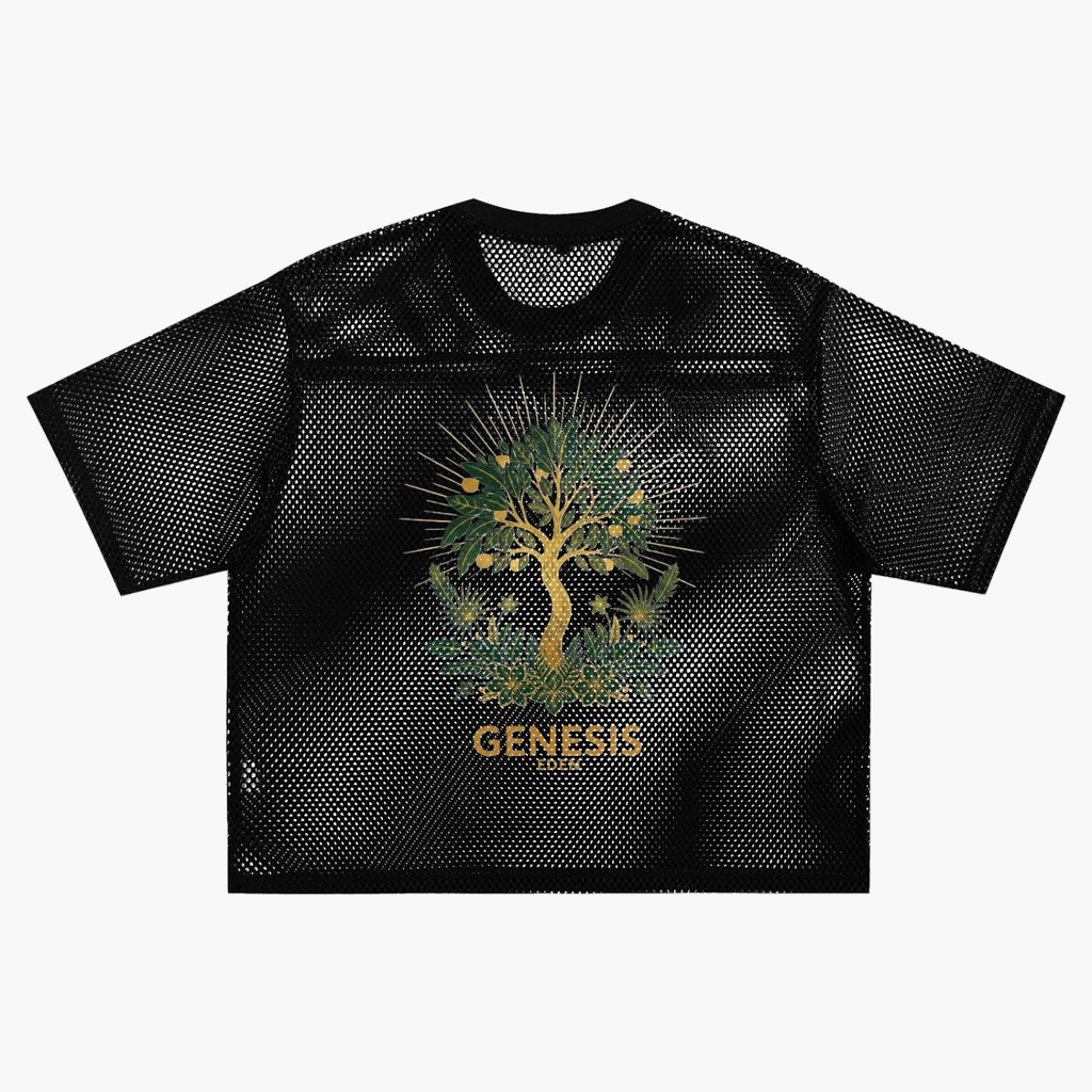 THE GENESIS COLLECTION: GARDEN Unisex See-through Boxy Net T-Shirt
